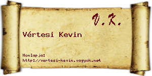Vértesi Kevin névjegykártya